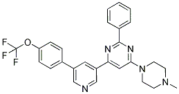 4-(4-METHYL-PIPERAZIN-1-YL)-2-PHENYL-6-[5-(4-TRIFLUOROMETHOXY-PHENYL)-PYRIDIN-3-YL]-PYRIMIDINE 结构式