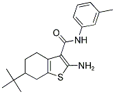 2-氨基-6-叔丁基-N-(3-甲基苯基)-4,5,6,7-四氢苯并噻吩-3-甲酰胺 结构式