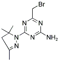 4-(BROMOMETHYL)-6-(3,5,5-TRIMETHYL-4,5-DIHYDRO-1H-PYRAZOL-1-YL)-1,3,5-TRIAZIN-2-AMINE 结构式