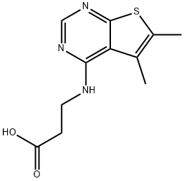 3-(5,6-DIMETHYL-THIENO[2,3-D]PYRIMIDIN-4-YLAMINO)-PROPIONIC ACID 结构式