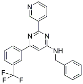 N-BENZYL-2-PYRIDIN-3-YL-6-[3-(TRIFLUOROMETHYL)PHENYL]PYRIMIDIN-4-AMINE 结构式