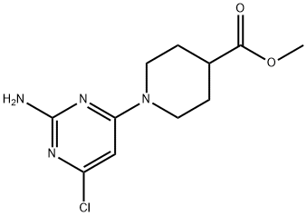 1-(2-AMINO-6-CHLORO-PYRIMIDIN-4-YL)-PIPERIDINE-4-CARBOXYLIC ACID METHYL ESTER 结构式