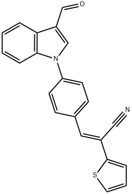 (E)-3-[4-(3-FORMYL-1H-INDOL-1-YL)PHENYL]-2-(2-THIENYL)-2-PROPENENITRILE 结构式