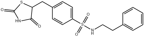 4-[(2,4-DIOXO-1,3-THIAZOLAN-5-YL)METHYL]-N-PHENETHYLBENZENESULFONAMIDE 结构式