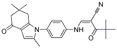 2-(2,2-DIMETHYLPROPANOYL)-3-((4-(2,6,6-TRIMETHYL-4-OXO(5,6,7-TRIHYDROINDOLYL))PHENYL)AMINO)PROP-2-ENENITRILE 结构式