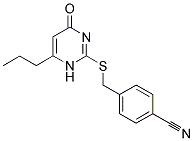 4-([(4-OXO-6-PROPYL-1,4-DIHYDROPYRIMIDIN-2-YL)THIO]METHYL)BENZONITRILE 结构式