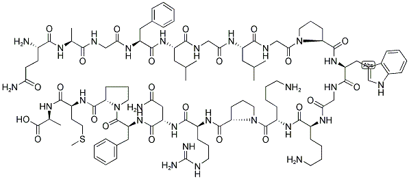 H-GLN-ALA-GLY-PHE-LEU-GLY-LEU-GLY-PRO-TRP-GLY-LYS-LYS-PRO-ARG-ASN-PHE-PRO-MET-ALA-OH 结构式