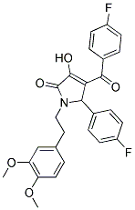 1-(3,4-DIMETHOXYPHENETHYL)-4-(4-FLUOROBENZOYL)-5-(4-FLUOROPHENYL)-3-HYDROXY-1H-PYRROL-2(5H)-ONE 结构式