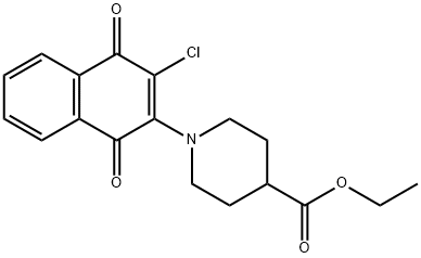 ETHYL 1-(3-CHLORO-1,4-DIOXO-1,4-DIHYDRO-2-NAPHTHALENYL)-4-PIPERIDINECARBOXYLATE 结构式