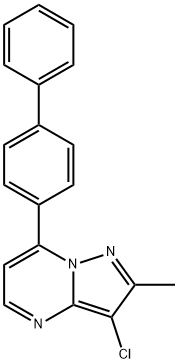 7-[1,1'-BIPHENYL]-4-YL-3-CHLORO-2-METHYLPYRAZOLO[1,5-A]PYRIMIDINE 结构式
