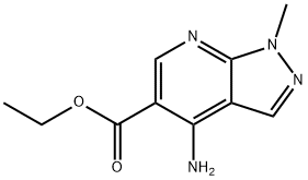 4-氨基-1-甲基-1H-吡唑并[3,4-B]吡啶-5-羧酸乙酯 结构式