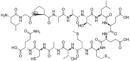 H-LEU-GLY-PRO-ALA-ALA-THR-LEU-GLU-GLU-MET-MET-THR-ALA-CYS-GLN-OH 结构式