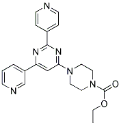 4-(6-PYRIDIN-3-YL-2-PYRIDIN-4-YL-PYRIMIDIN-4-YL)-PIPERAZINE-1-CARBOXYLIC ACID ETHYL ESTER 结构式