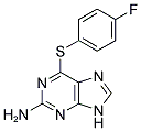 6-[(4-FLUOROPHENYL)SULFANYL]-9H-PURIN-2-AMINE 结构式