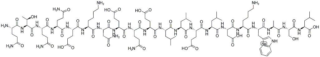 H-Gln-Thr-Gln-Gln-Glu-Lys-Asn-Glu-Gln-Glu-Leu-Leu-Glu-Leu-Asp-Lys-Trp-Ala-Ser-Leu-OH 结构式