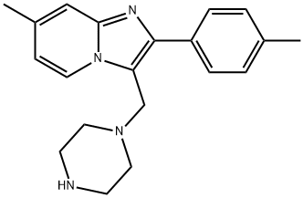 7-METHYL-3-PIPERAZIN-1-YLMETHYL-2-P-TOLYL-IMIDAZO[1,2-A]PYRIDINE 结构式