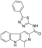 1-METHYL-N-(5-PHENYL-1,3,4-THIADIAZOL-2-YL)-9H-BETA-CARBOLINE-3-CARBOXAMIDE 结构式