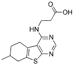 3-(7-METHYL-5,6,7,8-TETRAHYDRO-BENZO[4,5]THIENO-[2,3-D]PYRIMIDIN-4-YLAMINO)-PROPIONIC ACID 结构式