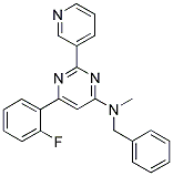 N-BENZYL-6-(2-FLUOROPHENYL)-N-METHYL-2-PYRIDIN-3-YLPYRIMIDIN-4-AMINE 结构式