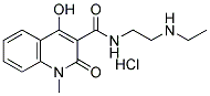N-(2-(乙基氨基)乙基)-4-羟基-1-甲基-2-氧代-1,2-二氢喹啉-3-甲酰胺盐酸盐 结构式