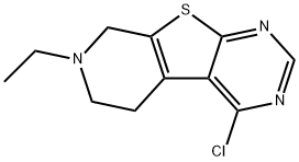 4-CHLORO-7-ETHYL-5,6,7,8-TETRAHYDROPYRIDO-[4',3':4,5]THIENO[2,3-D]PYRIMIDINE 结构式