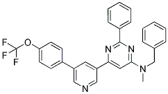 BENZYL-METHYL-(2-PHENYL-6-[5-(4-TRIFLUOROMETHOXY-PHENYL)-PYRIDIN-3-YL]-PYRIMIDIN-4-YL)-AMINE 结构式