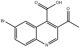 3-乙酰基-6-溴喹啉-4-羧酸 结构式