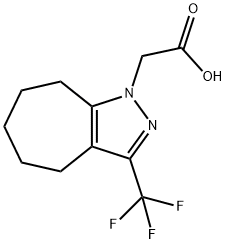 (3-三氟甲基-5,6,7,8-四氢-4H-环庚烷吡唑-1-基)乙酸 结构式
