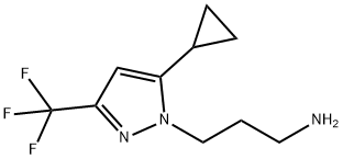 3-(5-环丙基-3-(三氟甲基)-1H-吡唑-1-基)丙-1-胺 结构式