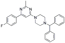 4-(4-BENZHYDRYL-PIPERAZIN-1-YL)-6-(4-FLUORO-PHENYL)-2-METHYL-PYRIMIDINE 结构式