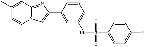 4-氟-N-(3-(7-甲基咪唑并[1,2-A]吡啶-2-基)苯基)苯磺酰胺 结构式