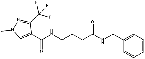 N-[4-(BENZYLAMINO)-4-OXOBUTYL]-1-METHYL-3-(TRIFLUOROMETHYL)-1H-PYRAZOLE-4-CARBOXAMIDE 结构式