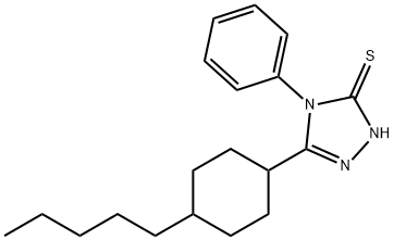 5-(4-PENTYLCYCLOHEXYL)-4-PHENYL-4H-1,2,4-TRIAZOL-3-YLHYDROSULFIDE 结构式