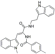 (Z)-N-(3-(2-(1H-Indol-3-yl)ethylamino)-1-(1-methyl-1H-indol-3-yl)-3-oxoprop-1-en-2-yl)-4-methylbenzamide 结构式