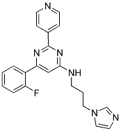 6-(2-FLUOROPHENYL)-N-[3-(1H-IMIDAZOL-1-YL)PROPYL]-2-PYRIDIN-4-YLPYRIMIDIN-4-AMINE 结构式