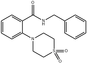 N-BENZYL-2-(1,1-DIOXO-1LAMBDA6,4-THIAZINAN-4-YL)BENZENECARBOXAMIDE 结构式