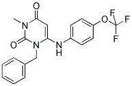 1-Benzyl-3-methyl-6-([4-(trifluoromethoxy)phenyl]amino)pyrimidine-2,4(1H,3H)-dione 结构式