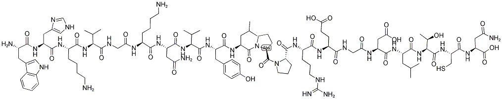 H-Trp-His-Lys-Val-Gly-Lys-Asn-Val-Tyr-Leu-Pro-Pro-Arg-Glu-Gly-Asp-Leu-Thr-Cys-Asn-OH 结构式