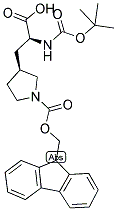 (S,S)-N-ALPHA-T-BUTYLOXYCARBONYL-3-(N'-9-FLUORENYLMETHYLOXYCARBONYL-PYRROLIDINE-3-YL)-ALANINE 结构式