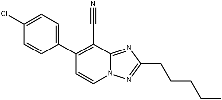 7-(4-CHLOROPHENYL)-2-PENTYL[1,2,4]TRIAZOLO[1,5-A]PYRIDINE-8-CARBONITRILE 结构式