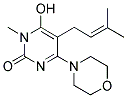 6-Hydroxy-1-methyl-5-(3-methylbut-2-enyl)-4-morpholin-4-ylpyrimidin-2(1H)-one 结构式