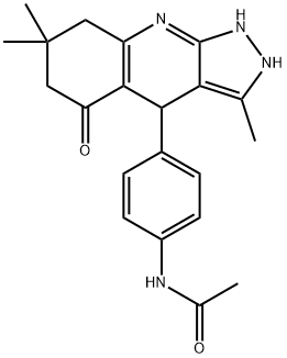 N-[4-(3,7,7-TRIMETHYL-5-OXO-4,5,6,7,8,9-HEXAHYDRO-2H-PYRAZOLO[3,4-B]QUINOLIN-4-YL)PHENYL]ACETAMIDE 结构式