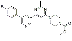 4-(6-[5-(4-FLUORO-PHENYL)-PYRIDIN-3-YL]-2-METHYL-PYRIMIDIN-4-YL)-PIPERAZINE-1-CARBOXYLIC ACID ETHYL ESTER 结构式