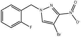 4-Bromo-1-(2-fluoro-benzyl)-3-nitro-1H-pyrazole 结构式
