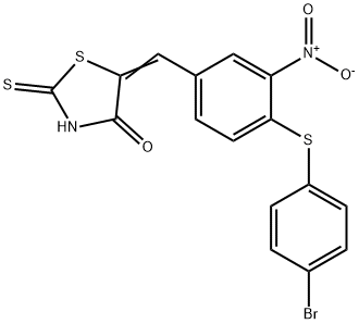 5-((4-[(4-BROMOPHENYL)SULFANYL]-3-NITROPHENYL)METHYLENE)-2-THIOXO-1,3-THIAZOLAN-4-ONE 结构式