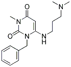 1-BENZYL-6-([3-(DIMETHYLAMINO)PROPYL]AMINO)-3-METHYLPYRIMIDINE-2,4(1H,3H)-DIONE 结构式