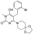 5-(2-BROMOBENZYL)-4-(1,4-DIOXA-8-AZASPIRO[4.5]DEC-8-YL)-6-HYDROXY-1-METHYLPYRIMIDIN-2(1H)-ONE 结构式