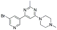 4-(5-BROMOPYRIDIN-3-YL)-2-METHYL-6-(4-METHYLPIPERAZIN-1-YL)PYRIMIDINE 结构式