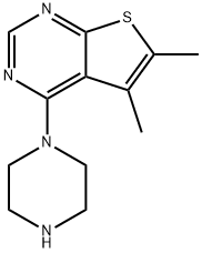 5,6-二甲基-4-(哌嗪-1-基)噻吩并[2,3-D]嘧啶 结构式