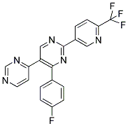 4-(4-FLUOROPHENYL)-5-(PYRIMIDIN-4-YL)-2-(6-(TRIFLUOROMETHYL)PYRIDIN-3-YL)PYRIMIDINE 结构式